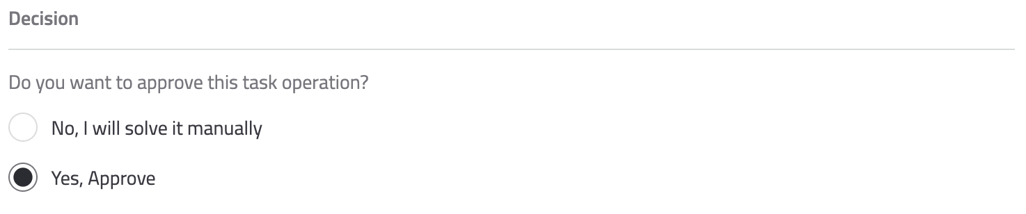 Approve / Reject Option