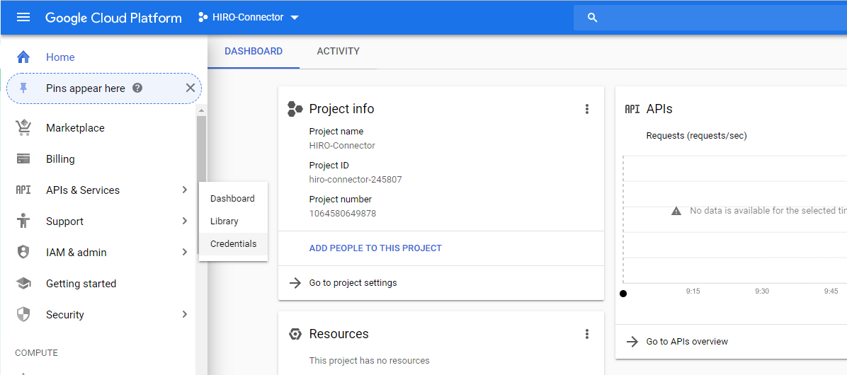 GCP create credentials 1