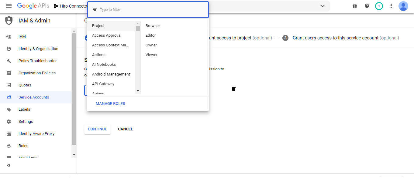 GCP create credentials 3 1